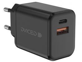 Dviced Wall charger 35W GaN 1 USB-A, 1 USB-C EU w cable, Black (DV221009)